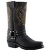 Grinders Bald Eagle Stivali da Uomo di Pelle con Punta Quadrata Stile Cowboy