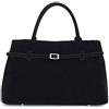LOHOM Borsa da Serraje Marrone Donna Camoscio, Borsa Tote Camoscio, Grande Capacità, Leggero e di Ispirazione Vintage, Perfetto per i tuoi spostamenti quotidiani, Nero