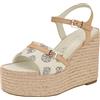 GUESS Taani, Sandali con Zeppa Donna, Logo Arcobaleno Bianco Beige 140, 38 EU