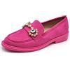 IF Fashion Scarpe Mocassini Slip On Loafers Morbidi Donna con Strass Pietri Camoscio Scamosciato 2625 Fuxia N.39
