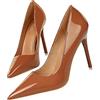 TDHLW Scarpe Decolte Donna con Tacco a Spillo da 10.5 cm Alto Tacco a Punta per Feste Balli di Fine Anno Matrimonio con Tacco a Spillo,Marrone,37 EU