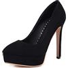 Lroey Reoly Décolleté Donna, Scarpe Tacco a Spillo Eleganti Scarpe da Sera Tacco Alto Appuntito Scarpe da Festa con Plateau Solid Nero Numero 37 EU