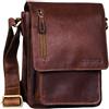 STILORD Finn Borsello da uomo in vera pelle Borsa a tracolla per Tablet da 8, 4 pollici in cuoio Resistente borsetta messenger stile vintage di qualità Colore:colorado - marrone