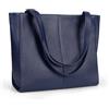 befen Borsa a tracolla in vera pelle da donna, grande, con scomparto per laptop, blu navy
