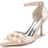 Miyoopark Fiore Tacco per Donna Scarpe da sposa con Crystal Pearl, J622 Champagne 3 4 tacco, 38 EU