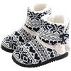 DimaiGlobal Inverno Pantofole da Casa Morbido Antiscivolo Scarpe Caldo Peluche Ciabatte Cotone Scarpe Casa Pattini per Donna Uomo Interne Esterno Stivaletto con Pom Poms 39/40EU Nero1
