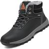 Mishansha Scarpe Uomo Invernali Stivaletti Donna Invernali Scarponcini Invernali con Pelo Comode Stivali Invernali Nero,GR.40