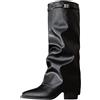 Generico Donna Impermeabile Stivali Stivaletti Platform Scarponcini Tinta Unita Comodo Camminata Western da Invernali Comodi e Morbidi per Inverno Outdoor Trekking