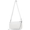 modamoda de T237 Leder Umhängetasche Schultertasche mit Kette Small borsa a spalla piccola realizzata a mano in Italia, bianco, Small