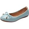 rismart Donna Danza Scivolare su Piatto Bowknot Elegante Morbido Ballerine Scarpe SN02829(Azzurro,42 EU)
