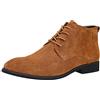 rismart Uomo Moda Stivali Pelle Scamosciata Caviglia Stivaletto Semi Formale Oxford SN01830(Abbronzatura,42 EU)