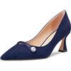 Castamere Donna Chunky Blocco Medio Tacco Heel a Punta Slip-on Pumps da Matrimonio Ufficio 6.5 CM Heels