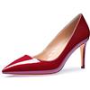 Castamere Scarpe col Tacco Donna Tacco a Spillo 8.5CM Alto Tacco Rosso Borgogna Pelle Verniciata Scarpe EU 40