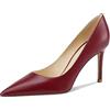 Saekcted Donna Spillo Alto High Tacco Heel Chiusa a Punta Slip-on Pumps Ufficio Clear Cute Classico Scarpe 8.5 CM Heels Borgogna Rosso 43 EU
