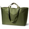 KALIDI Borsone extra large da 60 l, borsa da spiaggia con cerniera, borsa per la spesa riutilizzabile, Verde oliva, X-Large, Utilità
