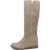 IF Fashion Stivali Alti da Donna Con Zeppa Interna Traforati Primaverili Estivi Pelle Sintetica JH22-21 beige N.40