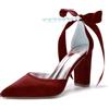 Miyoopark Scarpe da sposa moda donna tacco a blocco sera décolleté, M640 Borgogna, 38 EU