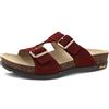 Dansko Dayna - Sandali da donna con doppia fibbia, in pelle scamosciata, ammortizzata, intersuola sagomata in sughero per comfort e assorbimento degli urti - Suola in gomma Vibram ECOSTEP EVO per una