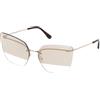 Tom Ford CAMILLA-02 FT 0682 Occhiali da sole da donna oro rosa/marrone 63/15/140, Oro, 63