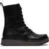 Infinity Leather FLY RAMI043 - Stivaletti Eleganti Casual in Pelle con Lacci, Neri, da Donna