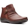 Clarks Cora Rouched, Stivaletto Donna, Pelle Marrone Scuro, 41.5 EU