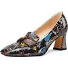Castamere Donna Chunky Blocco Medio Tacco Heel Quadrata Punta Pumps Slip-on Ufficio Dress Loafers Scarpe 7 CM Heels