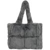 Yestree Borsa a tracolla in peluche a forma di orsacchiotto, grande borsa a tracolla da donna, in pelliccia sintetica, tinta unita, borsa a tracolla invernale, grigio., 45 x 10 x 30 cm