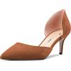 Castamere Donna Spillo Medio Tacco Heel a Punta Pumps Two-Piece Slip-on Ufficio Classico 6 CM Heels Marrone A 38 EU