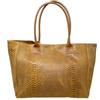 Chicca Borse Borsa a Spalla Shopper Grande da Donna in Pelle (Pitonato Cuoio)