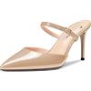 Castamere Donna Spillo Alto High Tacco Heel a Punta Slip-on Slingback Sandali da Matrimonio Dress 8.5 CM Heels Scarpe Beige 43 EU