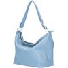 Bottega Carele Borsa Donna a spalla in vera pelle made in Italy BC214 ((Blu chiaro) Celeste)