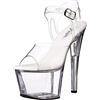 Pleaser Sky-308vl, Sandali Aperti Donna, Clr Trasparente, 36 EU
