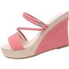 WZMYDBD Sandali Con Tacco Sandalo Donna Tacco Estive Alta Leggere Comode Eleganti Aperta Scarpe Cuoio Artificiale Moda Antiscivolo Sandalo Cerimonia Sandals Espadrillas Spiaggia Piscina