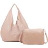 ANGELO Borsa a Spalla da Donna, Borsa a Sacca con Fori Grande Capiente, Inclusa Borsetta a Tracolla Regolabile, Shopping Bag in Pelle PU per Lavoro, Ufficio, Viaggio, Primavera Estate