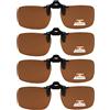 Eyekepper Flip-up Clip-on occhiali da sole polarizzati 60x43 MM Occhiali 4-Pack clip in metallo Brown