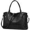 VINBAGGE Grande Borse Tote a Mano, Borsa Lavoro Donna, Porta PC 15.6 Pollici, Borsetta Donna da Spalla in Pelle PU Tote per Business e Scuola, Nero