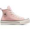 Converse Sneaker Bambina Piattaforma Rosa Pelle