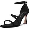 Castamere Donna Medio Tacco Heel Aperte sulla Punta Sandali Cinturino alla Caviglia da Matrimonio Dress 8.5 CM Heels Nero 38 EU
