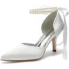 Miyoopark Donne Comode Scarpe Da Sposa Chiuso Sera Pompe, M647 avorio, 36 EU