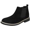 rismart Uomo Caviglia Alto Elastico Rotondo Dito del piede Scamosciato Stivali Chelsea