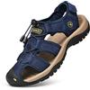KINHA Sandali in pelle da uomo estivi classici sandali da esterno morbidi e comodi sandali da spiaggia pantofole scarpe da uomo di grandi dimensioni 38-47