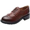 rismart Donna Rotonda Punta Abito Formale Pelle Scarpe Stringate Basse