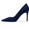 HDEUOLM Donna Spillo Alto High Tacco Heel Chiusa a Punta Pumps Slip-on da Matrimonio Sexy Dress Scarpe Blu Navy 41 EU