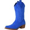 Elara Stivali da Cowboy Donna Motociclista Chunkyrayan 301-A32S Blau Suede-38
