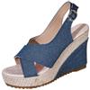 WZMYDBD Sandali Con Tacco Sandalo Donna Tacco Estive Alta Leggere Comode Eleganti Aperta Scarpe Cuoio Artificiale Moda Antiscivolo Sandalo Cerimonia Sandals Espadrillas Spiaggia Piscina