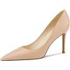 Saekcted Donna Spillo Alto High Tacco Heel Chiusa a Punta Slip-on Pumps Ufficio Clear Cute Classico Scarpe 8.5 CM Heels Beige 43 EU