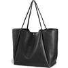 HOXIS Oversize Vegan Pelle Tote Donne Weekender Borsa Shopper Borsa Da Viaggio, Nero, M