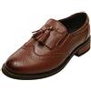 rismart Donna Brogue Appuntito Dito del Piede Pelle Oxfords Scarpe Stringate Basse