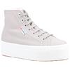 Superga 2708 Hi Top Stivali da Donna in Cotone Grigio Colomba/Bianco Avorio - EUR 40
