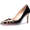 Castamere Scarpe col Tacco Donna Tacco a Spillo 8.5CM Alto Tacco Nero Leopardo Pelle Verniciata Scarpe EU 41